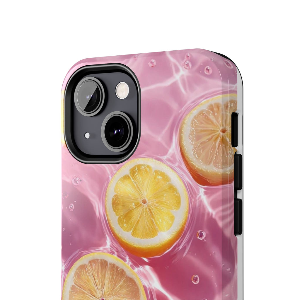 Tough Phone Case — Pink Citrus Lemon Swim Design