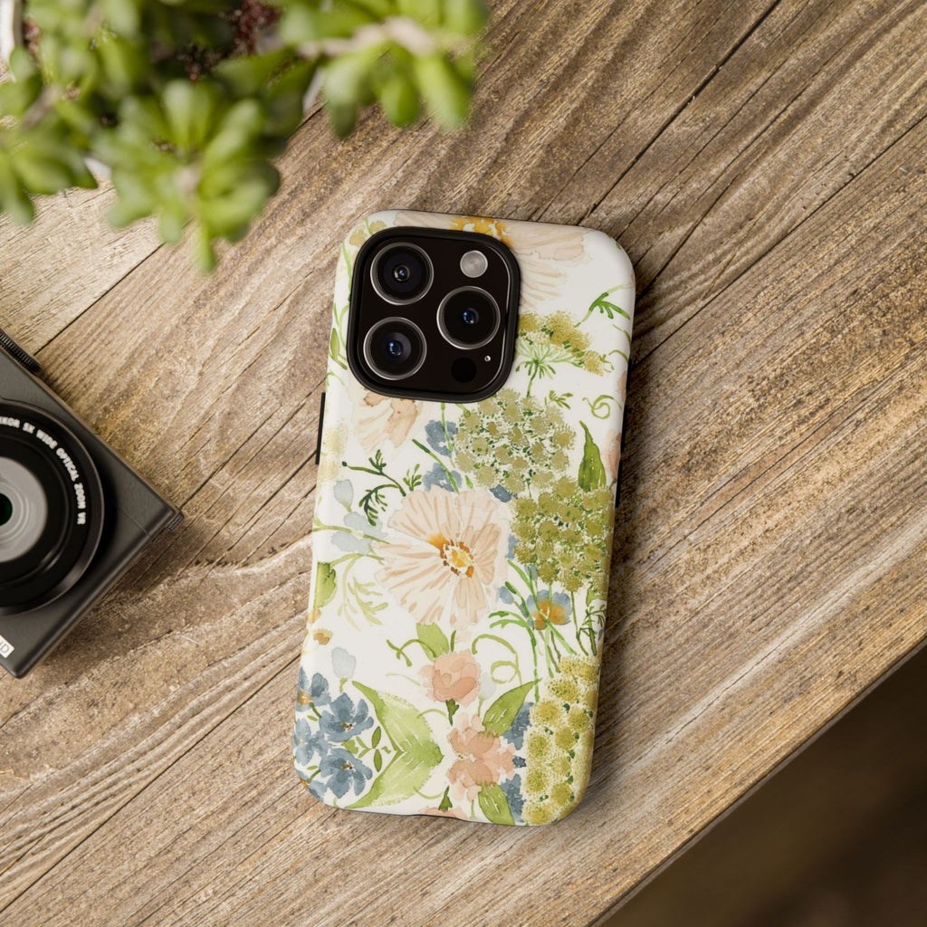Floral Watercolor Phone Case — Pastel Garden Tough Case