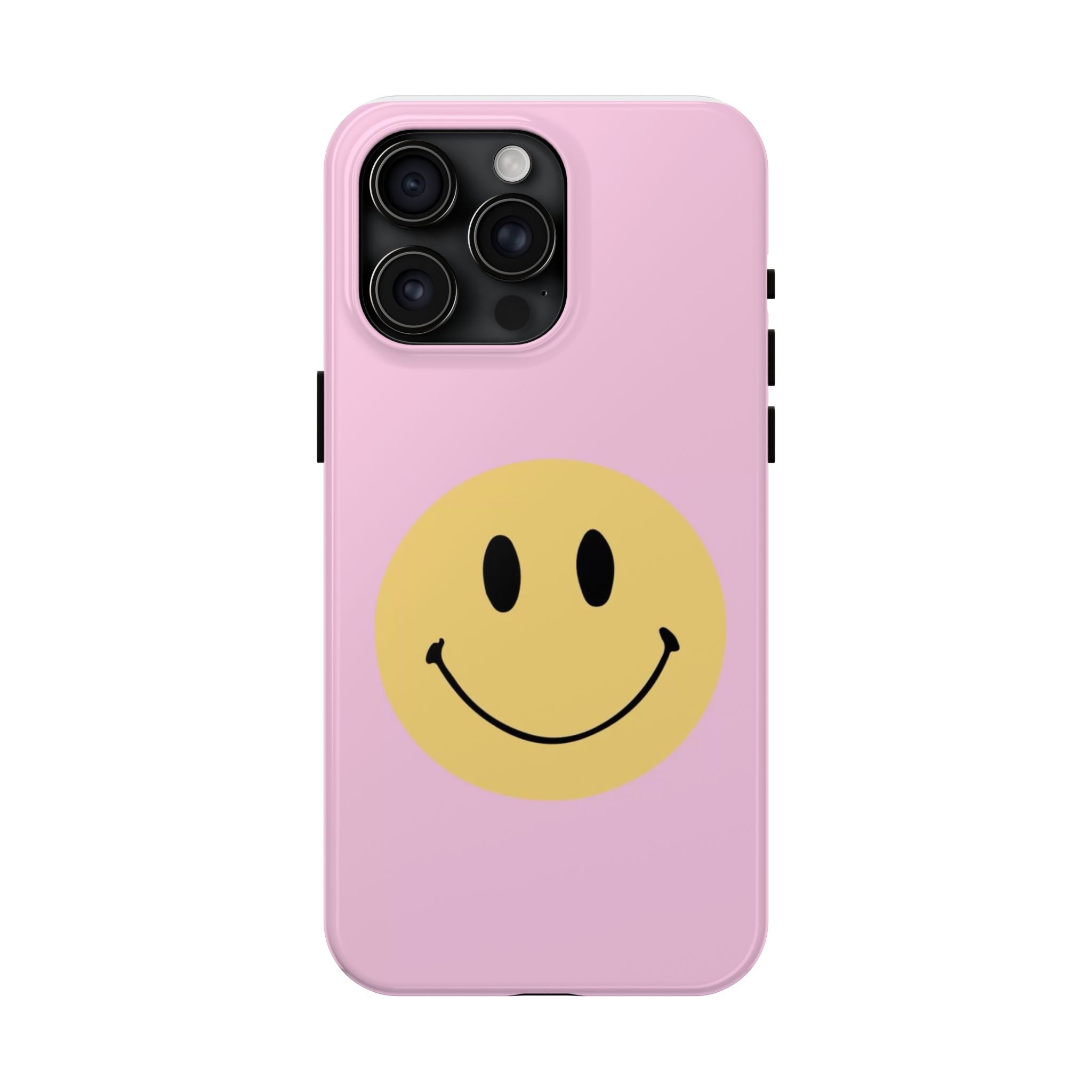 Smiley Pink Tough Phone Case — Cute Retro Happy Face Protective Cover