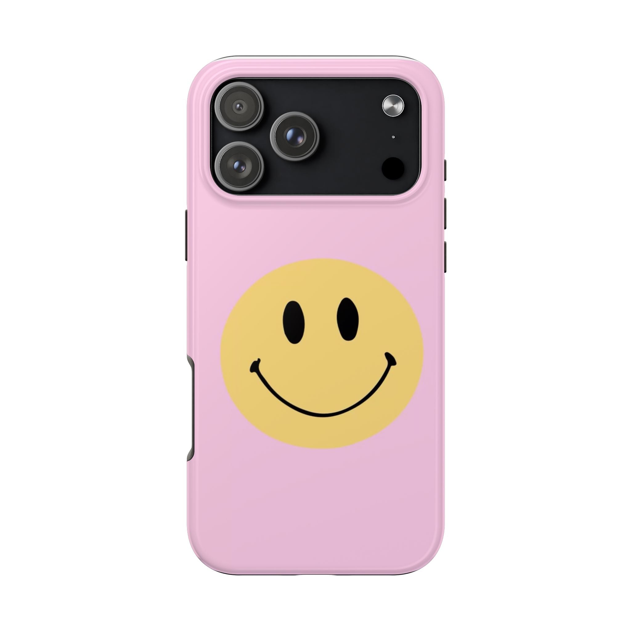 Smiley Pink Tough Phone Case — Cute Retro Happy Face Protective Cover