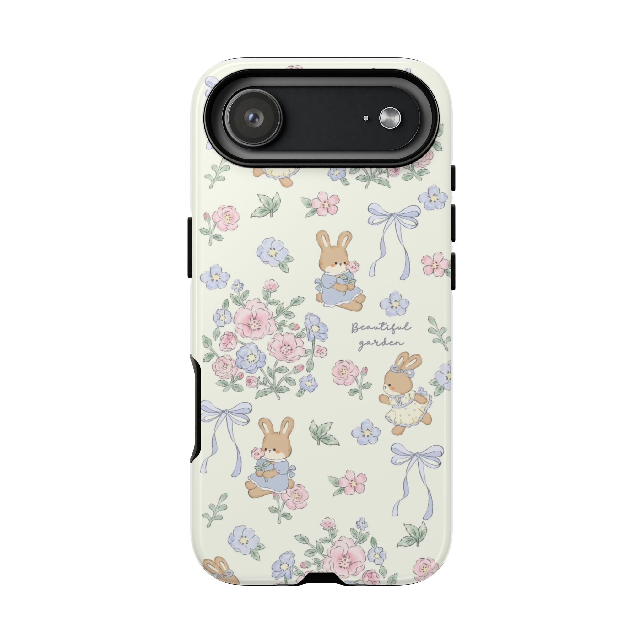 Floral Bunny Phone Case — "Beautiful Garden" Protective iPhone Cover