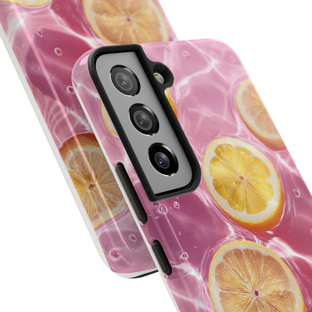 Tough Phone Case — Pink Citrus Lemon Swim Design