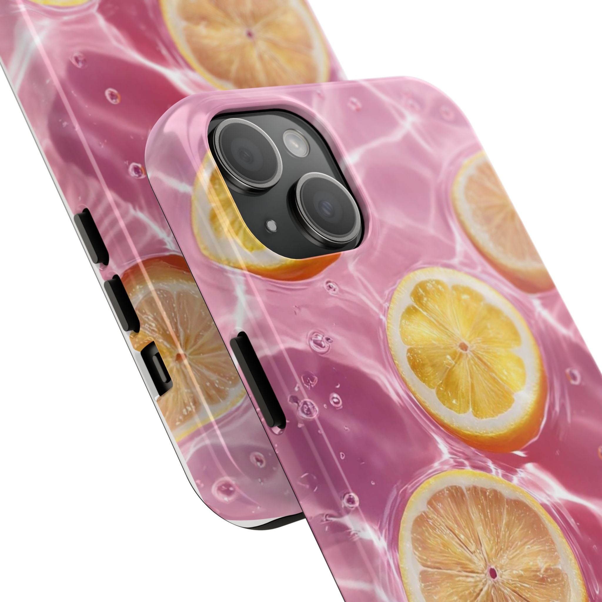 Tough Phone Case — Pink Citrus Lemon Swim Design
