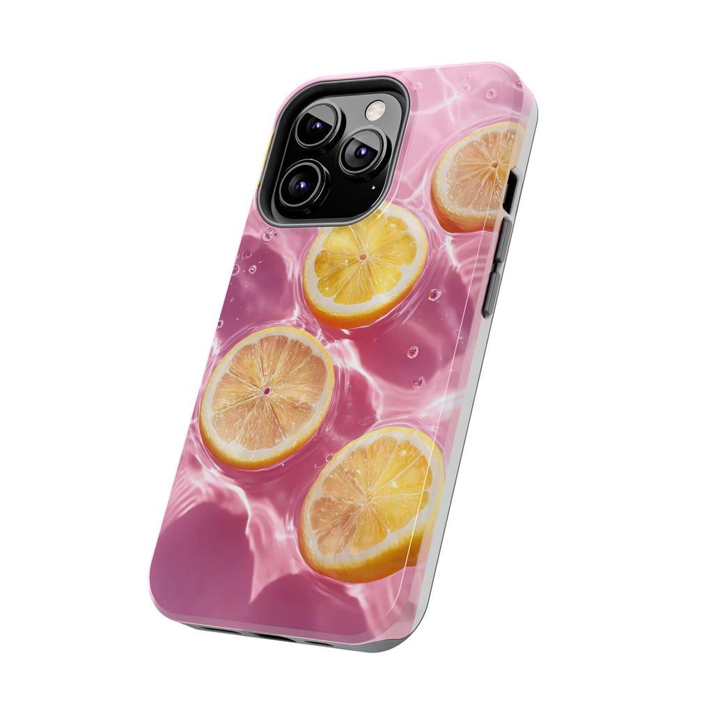 Tough Phone Case — Pink Citrus Lemon Swim Design