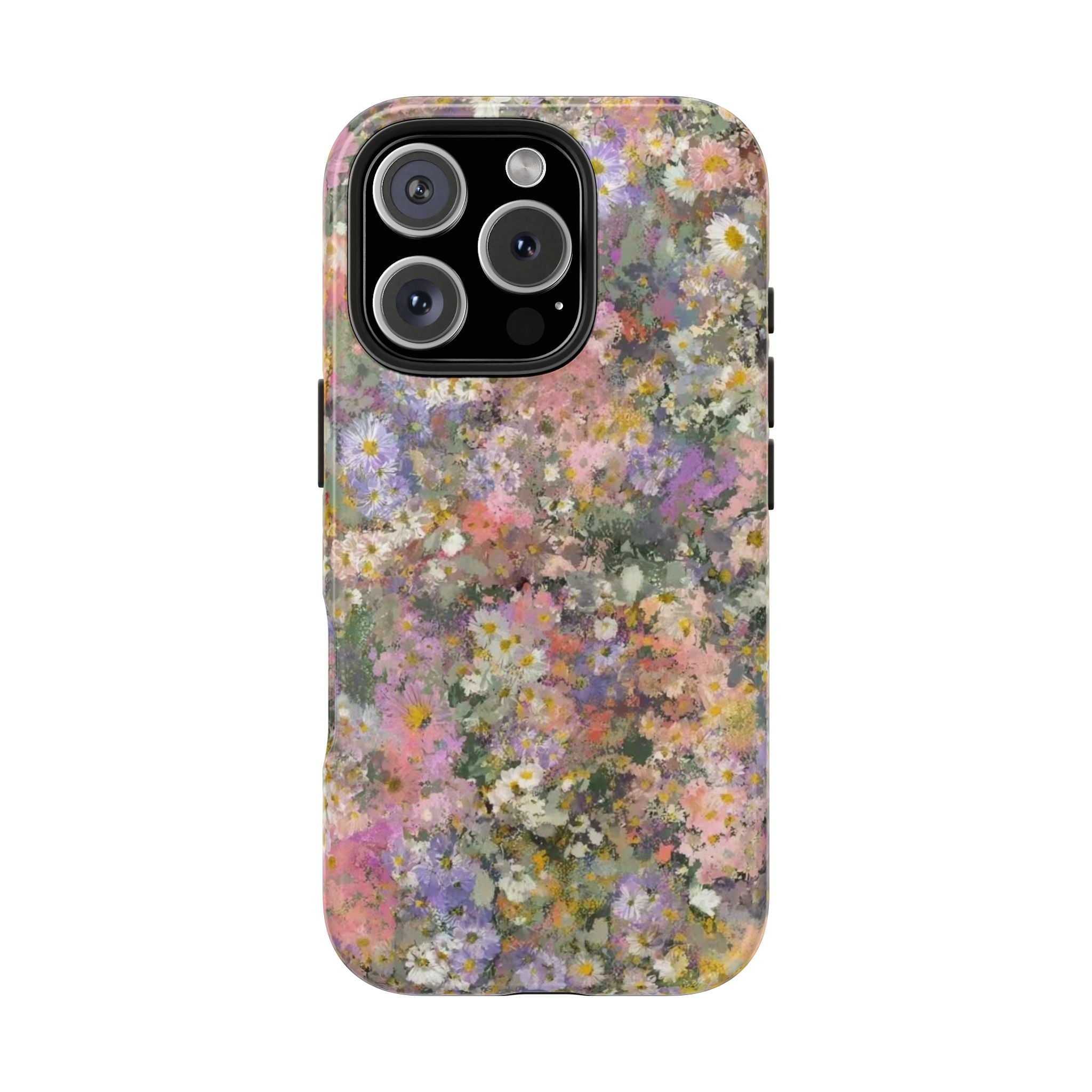 Floral Impression Tough Phone Case — Pastel Meadow Protective Cover
