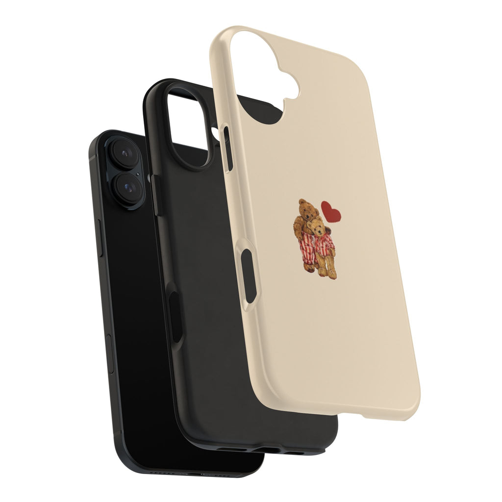 Tough Phone Case — Cute Teddy Bear with Heart Protective Cover