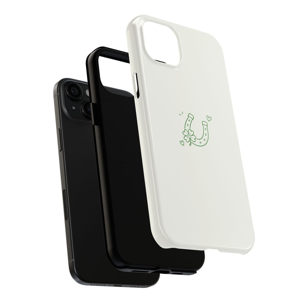 Lucky Clover Horseshoe Tough Phone Case — Minimal St. Patrick’s Day Protection