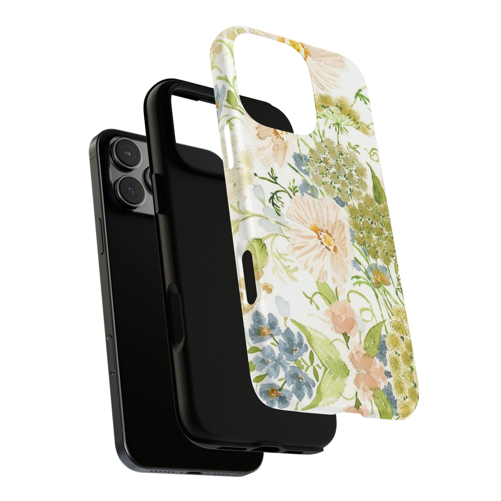 Floral Watercolor Phone Case — Pastel Garden Tough Case