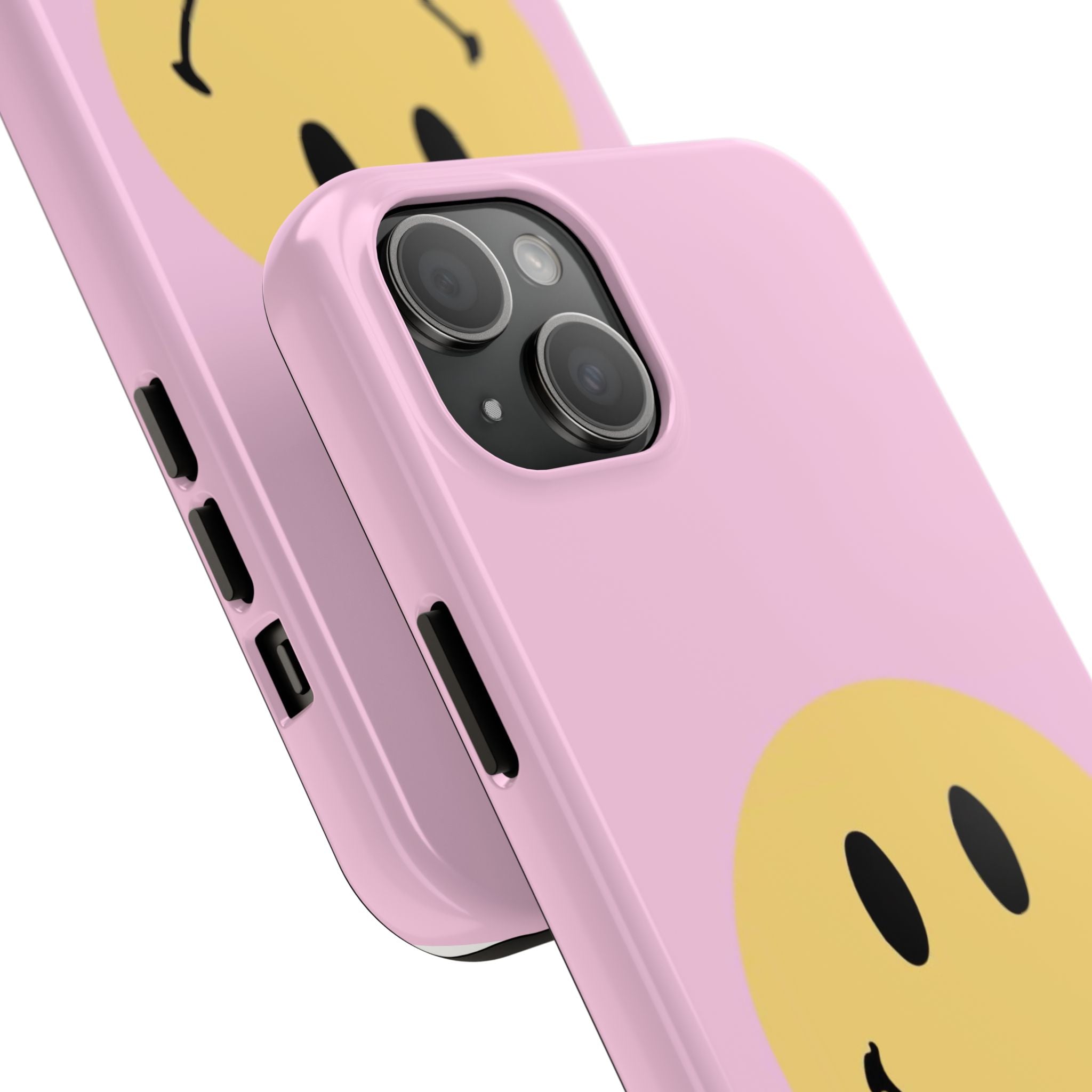 Smiley Pink Tough Phone Case — Cute Retro Happy Face Protective Cover