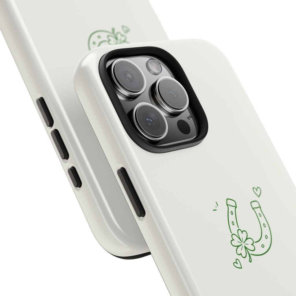 Lucky Clover Horseshoe Tough Phone Case — Minimal St. Patrick’s Day Protection