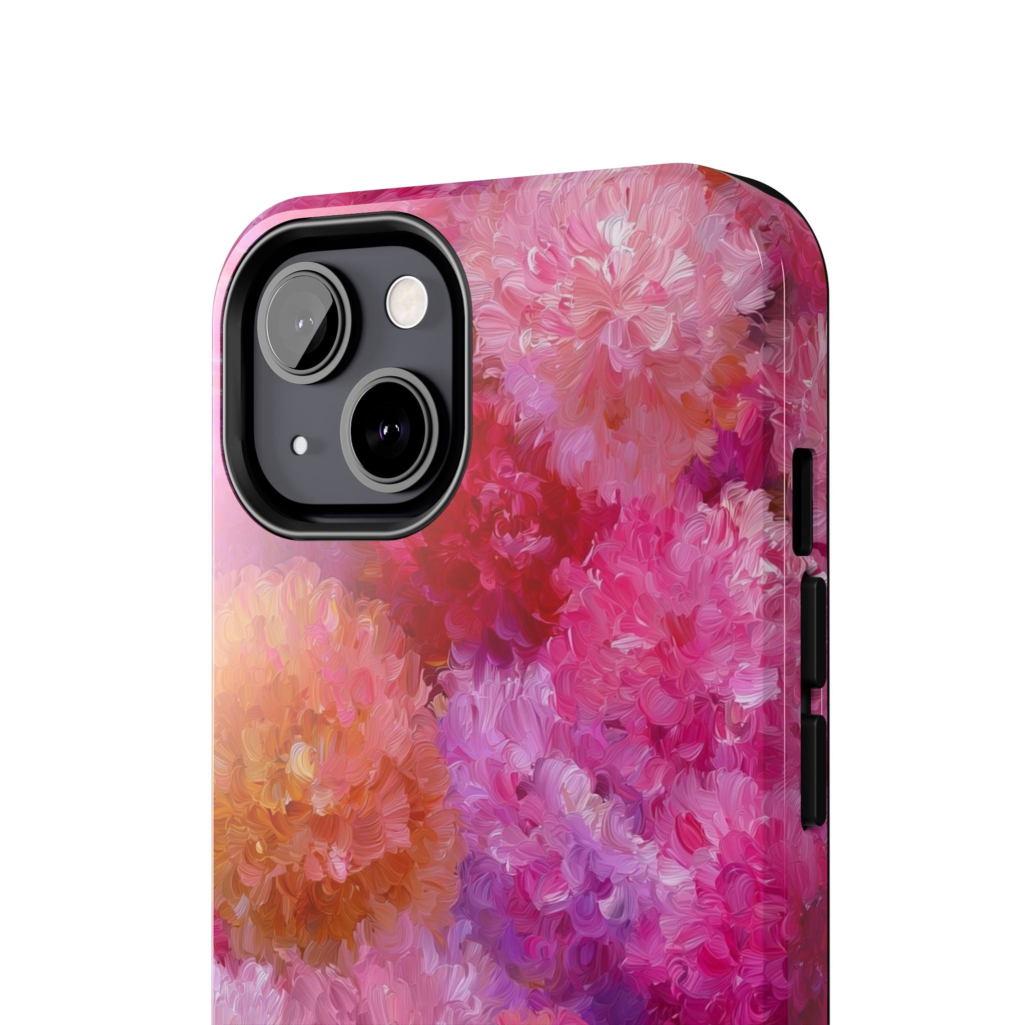 Floral Burst Tough Phone Case — Pink Watercolor Peony Protective Cover