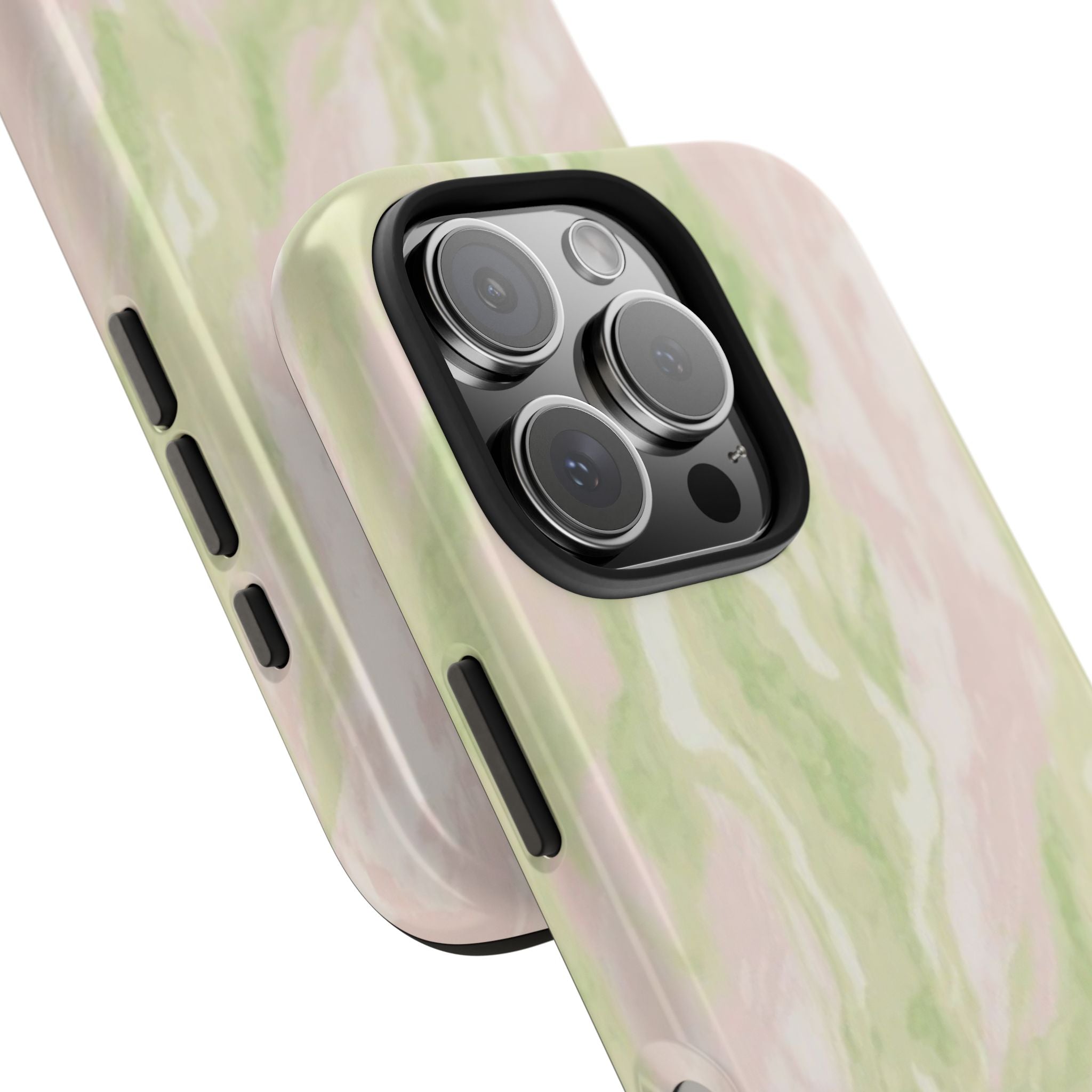 Pastel Marble Tough Phone Case — Pink & Sage Protective Phone Cover