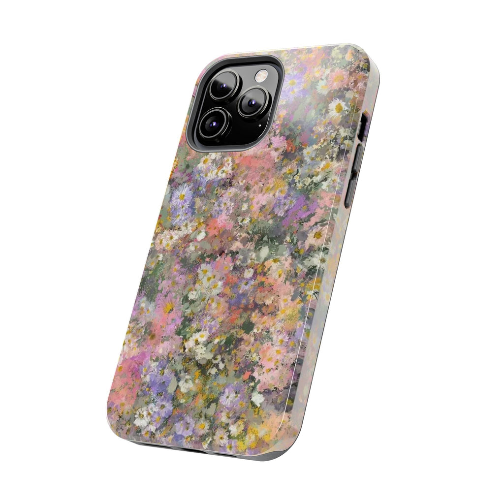 Floral Impression Tough Phone Case — Pastel Meadow Protective Cover