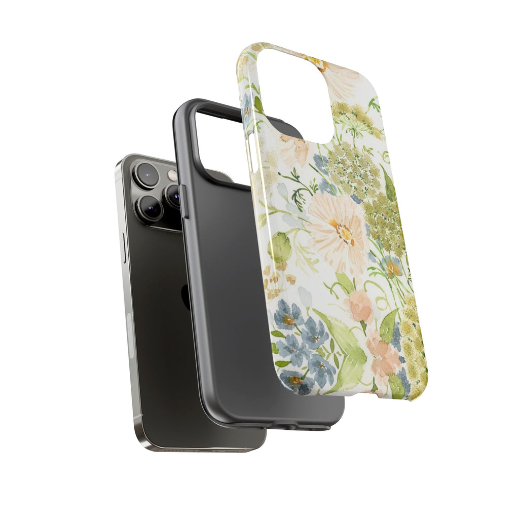 Floral Watercolor Phone Case — Pastel Garden Tough Case
