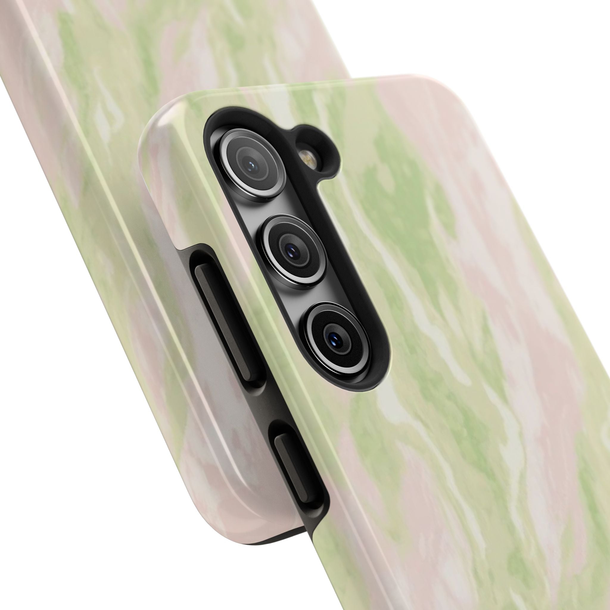 Pastel Marble Tough Phone Case — Pink & Sage Protective Phone Cover