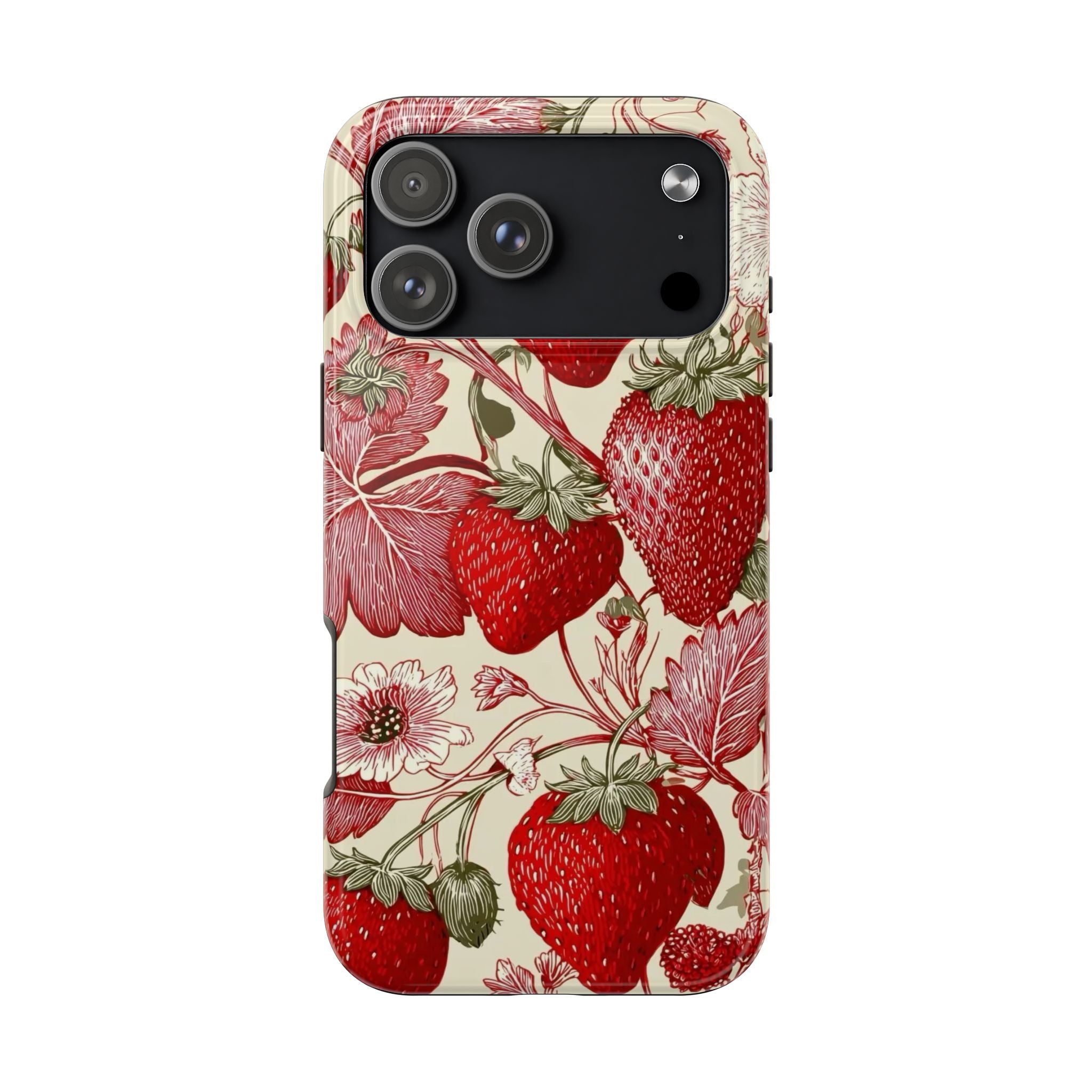 Strawberry Vintage Tough Phone Case — Protective Floral iPhone Cover