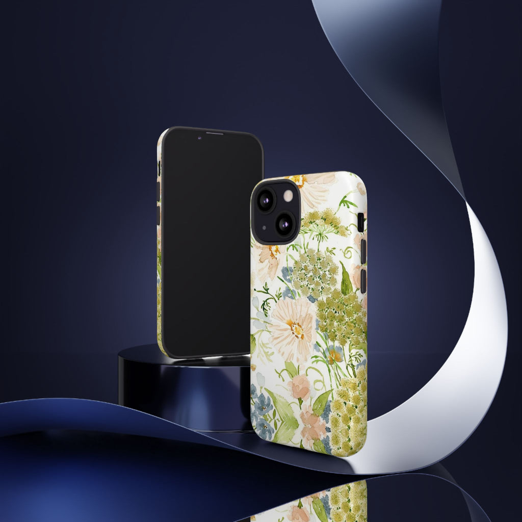 Floral Watercolor Phone Case — Pastel Garden Tough Case