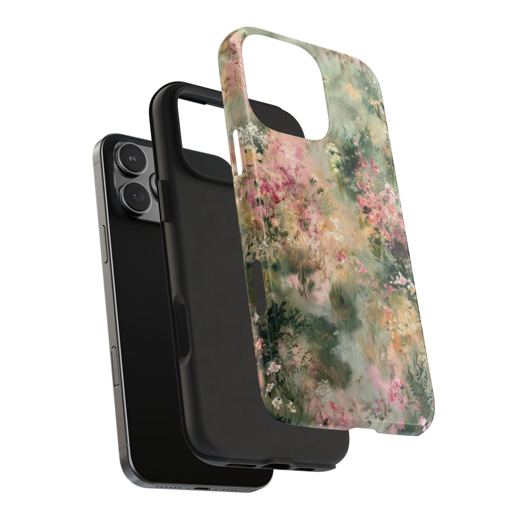 Floral Meadow Tough Phone Case — Watercolor Wildflower Protective Cover