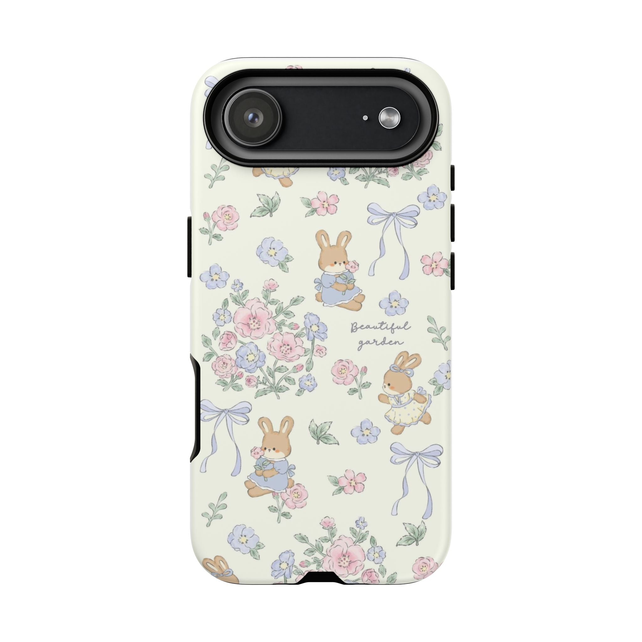 Floral Bunny Phone Case — "Beautiful Garden" Protective iPhone Cover