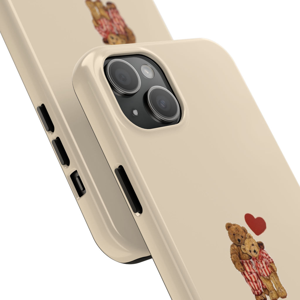 Tough Phone Case — Cute Teddy Bear with Heart Protective Cover
