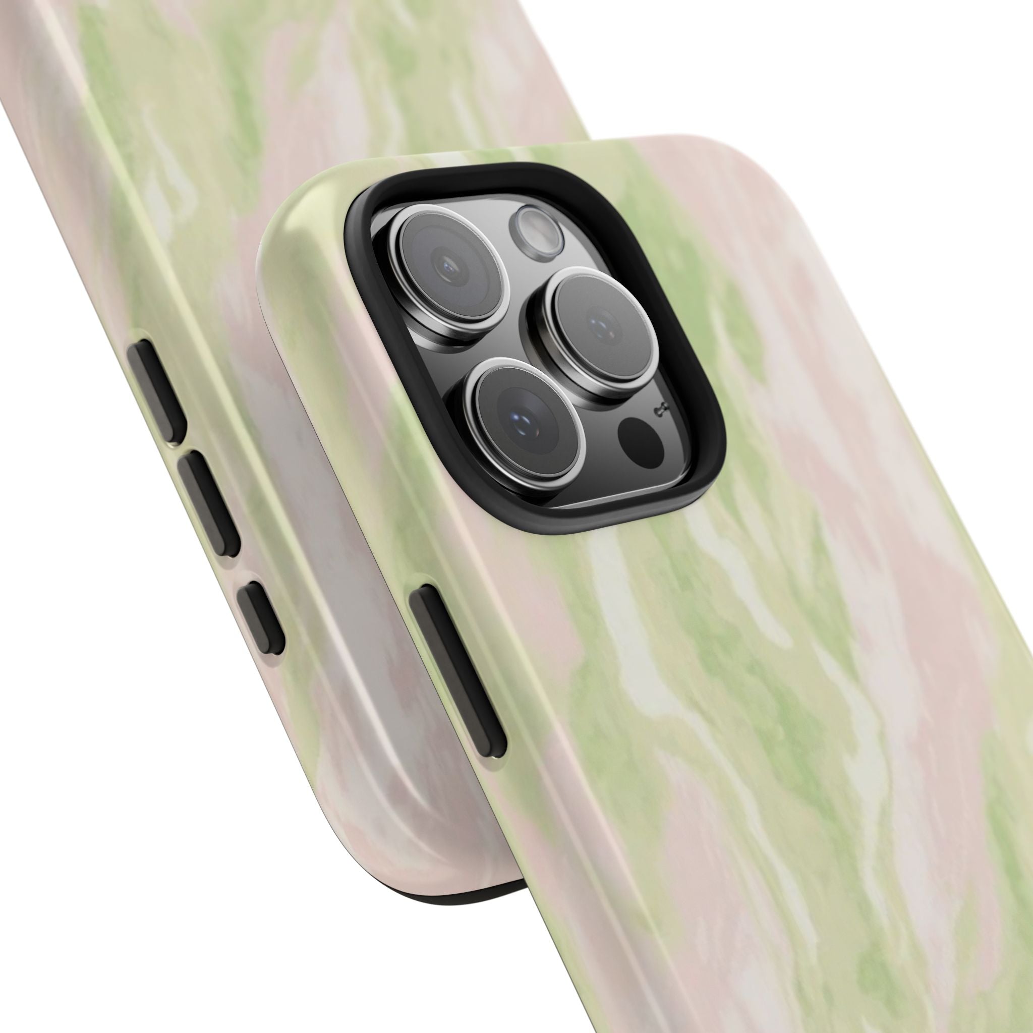 Pastel Marble Tough Phone Case — Pink & Sage Protective Phone Cover