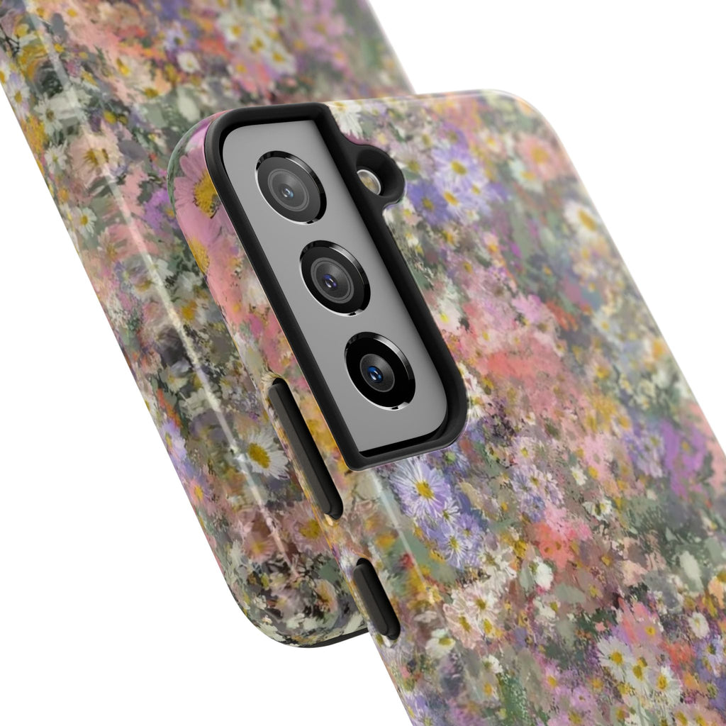 Floral Impression Tough Phone Case — Pastel Meadow Protective Cover