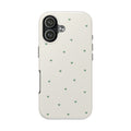 Minimal Green Heart Tough Phone Case — Protective Cute Patterned iPhone Case