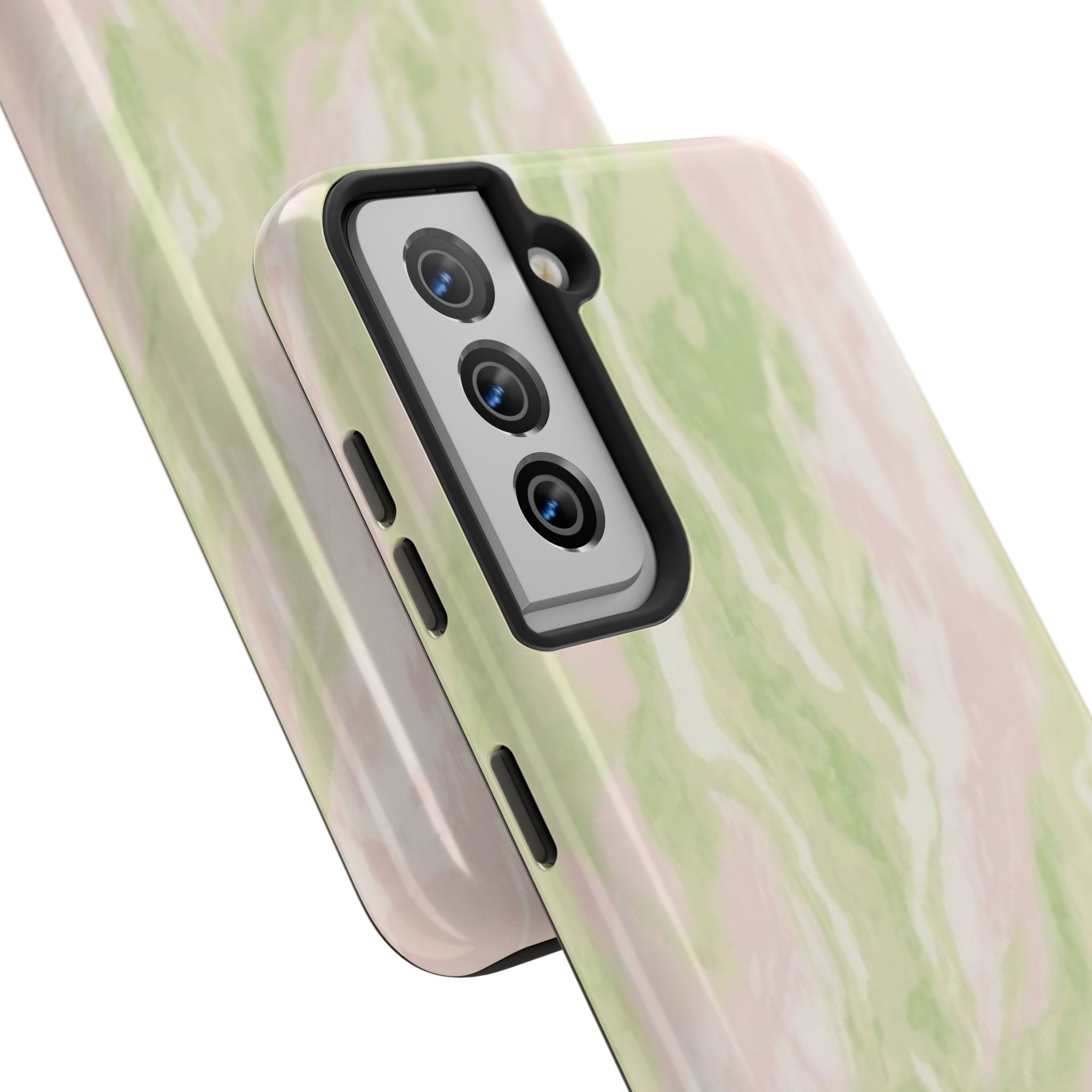 Pastel Marble Tough Phone Case — Pink & Sage Protective Phone Cover