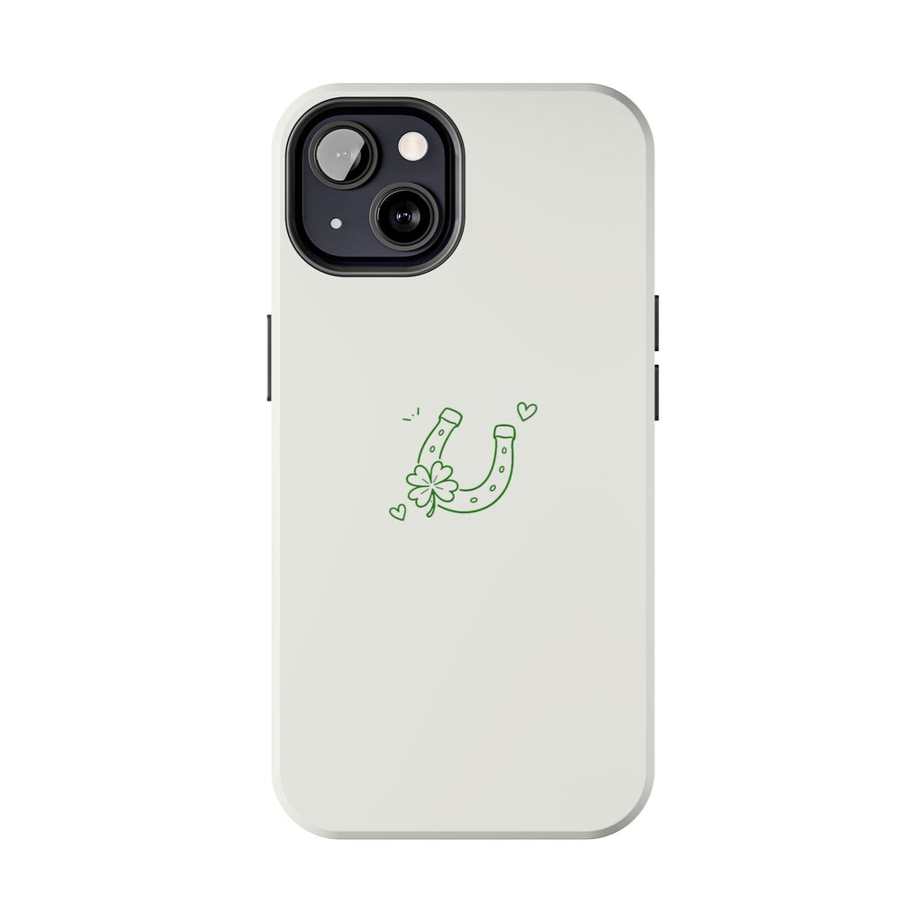 Lucky Clover Horseshoe Tough Phone Case — Minimal St. Patrick’s Day Protection
