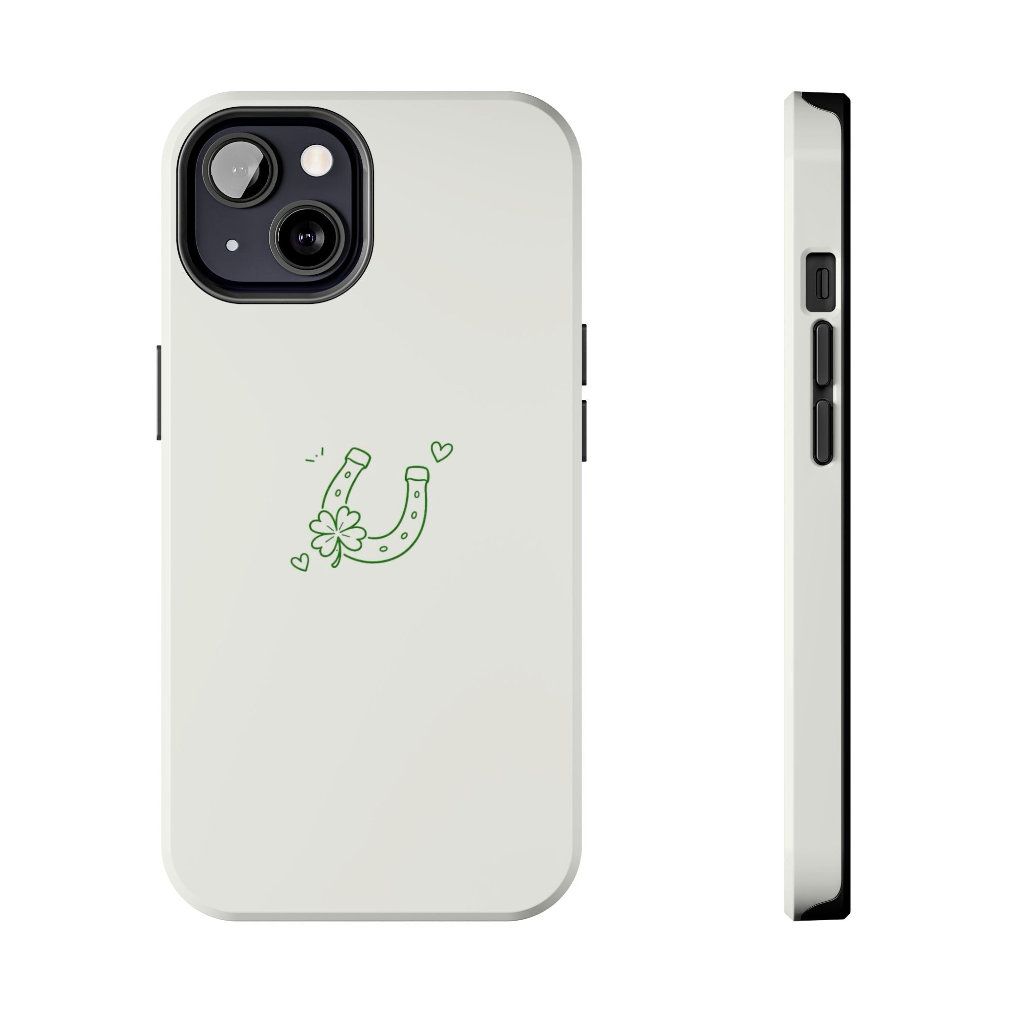 Lucky Clover Horseshoe Tough Phone Case — Minimal St. Patrick’s Day Protection