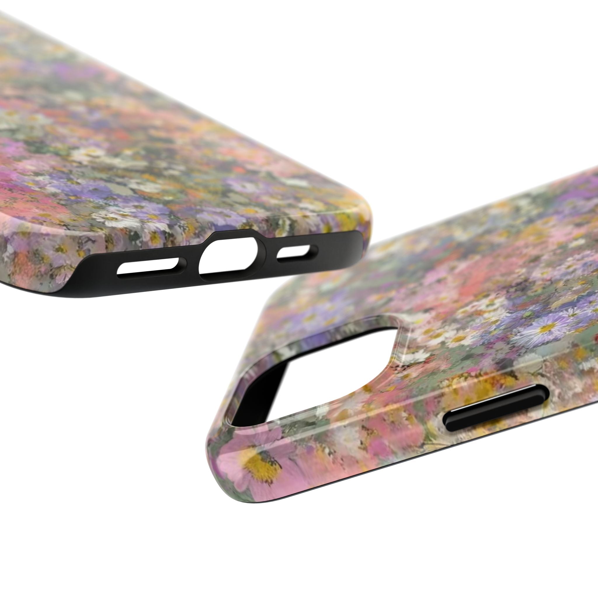 Floral Impression Tough Phone Case — Pastel Meadow Protective Cover