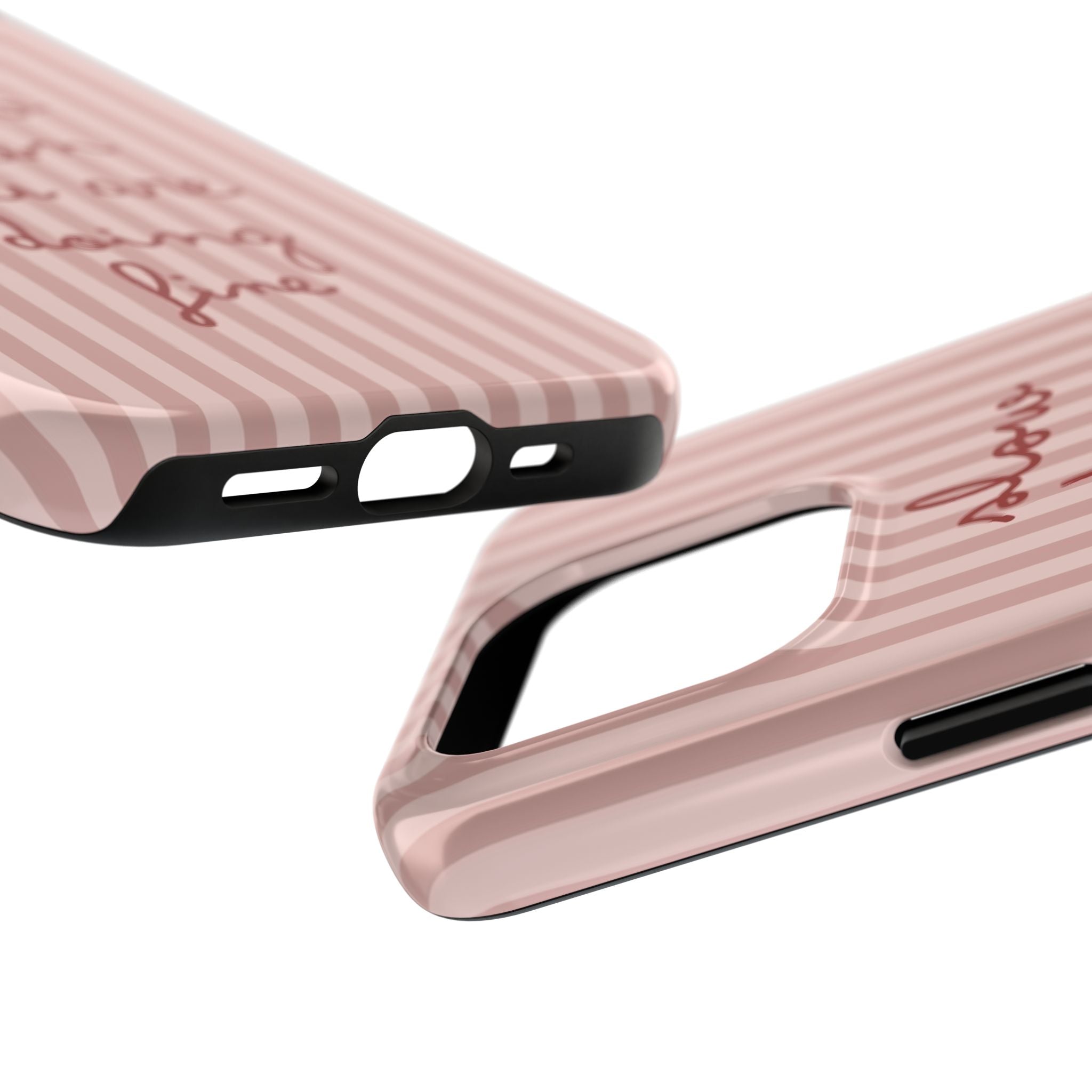 Phone Case — "Slow Down You Are Doing Fine" Pink Striped Protective Cover