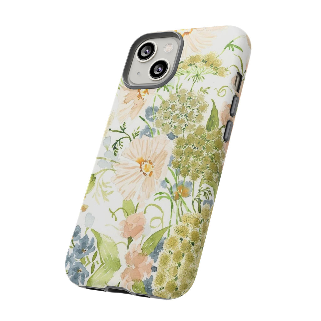 Floral Watercolor Phone Case — Pastel Garden Tough Case