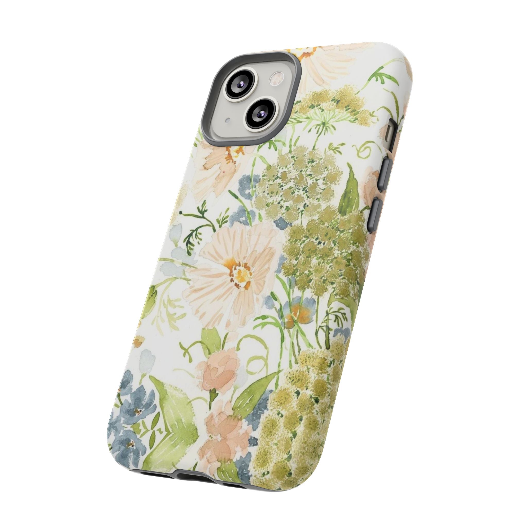 Floral Watercolor Phone Case — Pastel Garden Tough Case