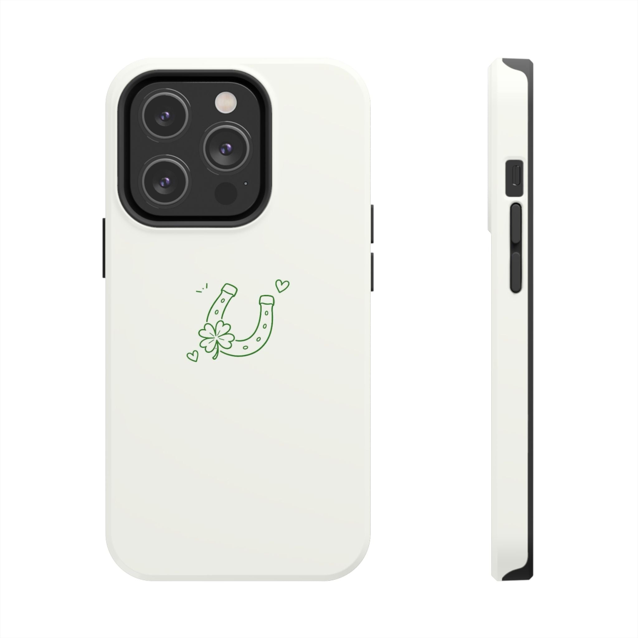 Lucky Clover Horseshoe Tough Phone Case — Minimal St. Patrick’s Day Protection