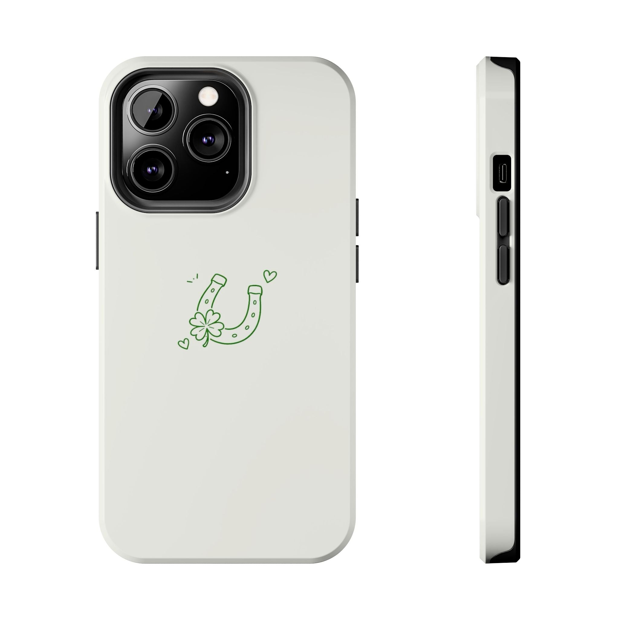 Lucky Clover Horseshoe Tough Phone Case — Minimal St. Patrick’s Day Protection