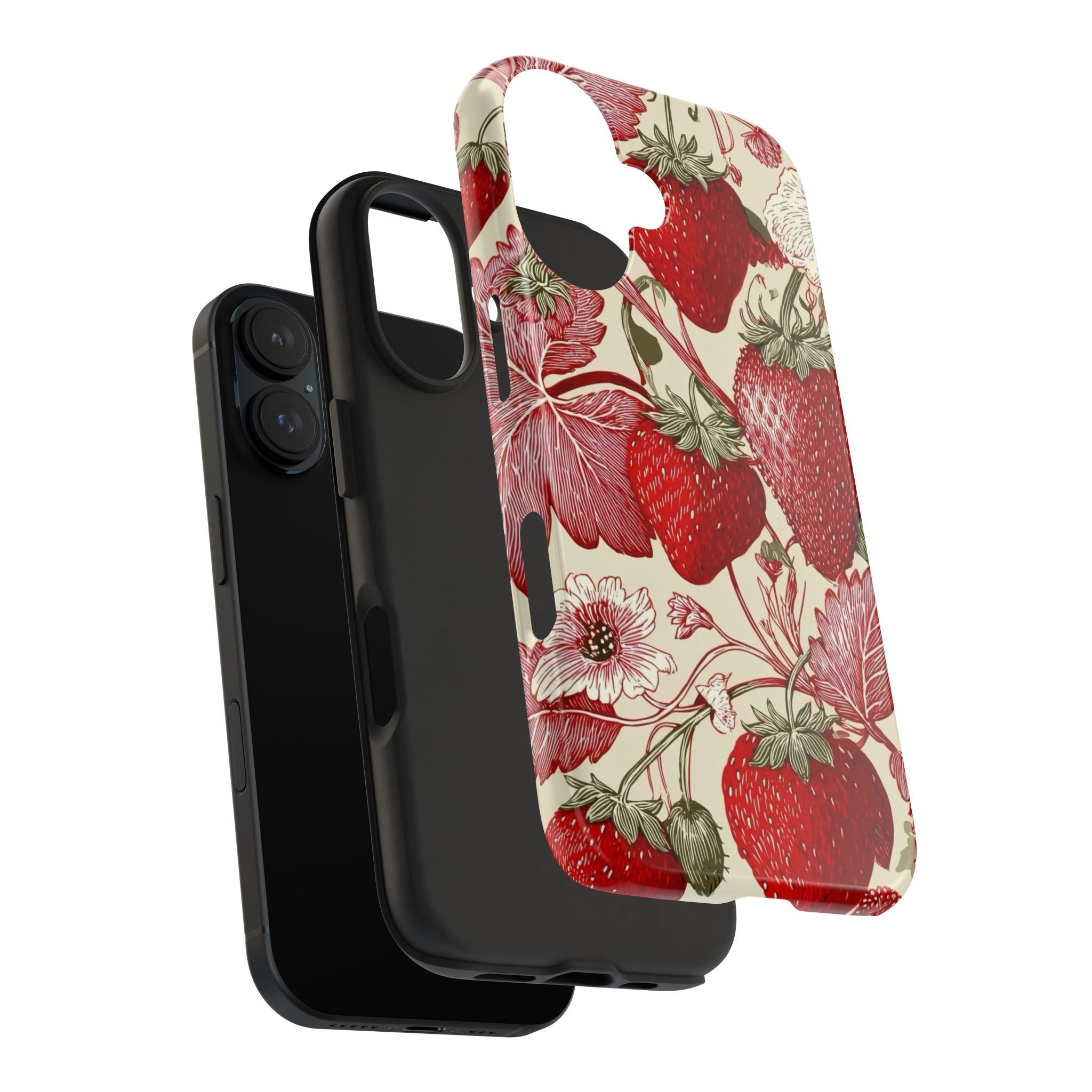 Strawberry Vintage Tough Phone Case — Protective Floral iPhone Cover