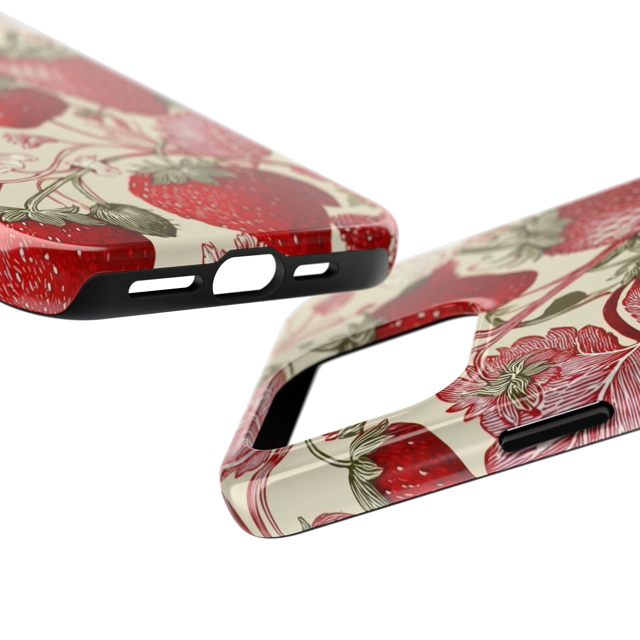Strawberry Vintage Tough Phone Case — Protective Floral iPhone Cover