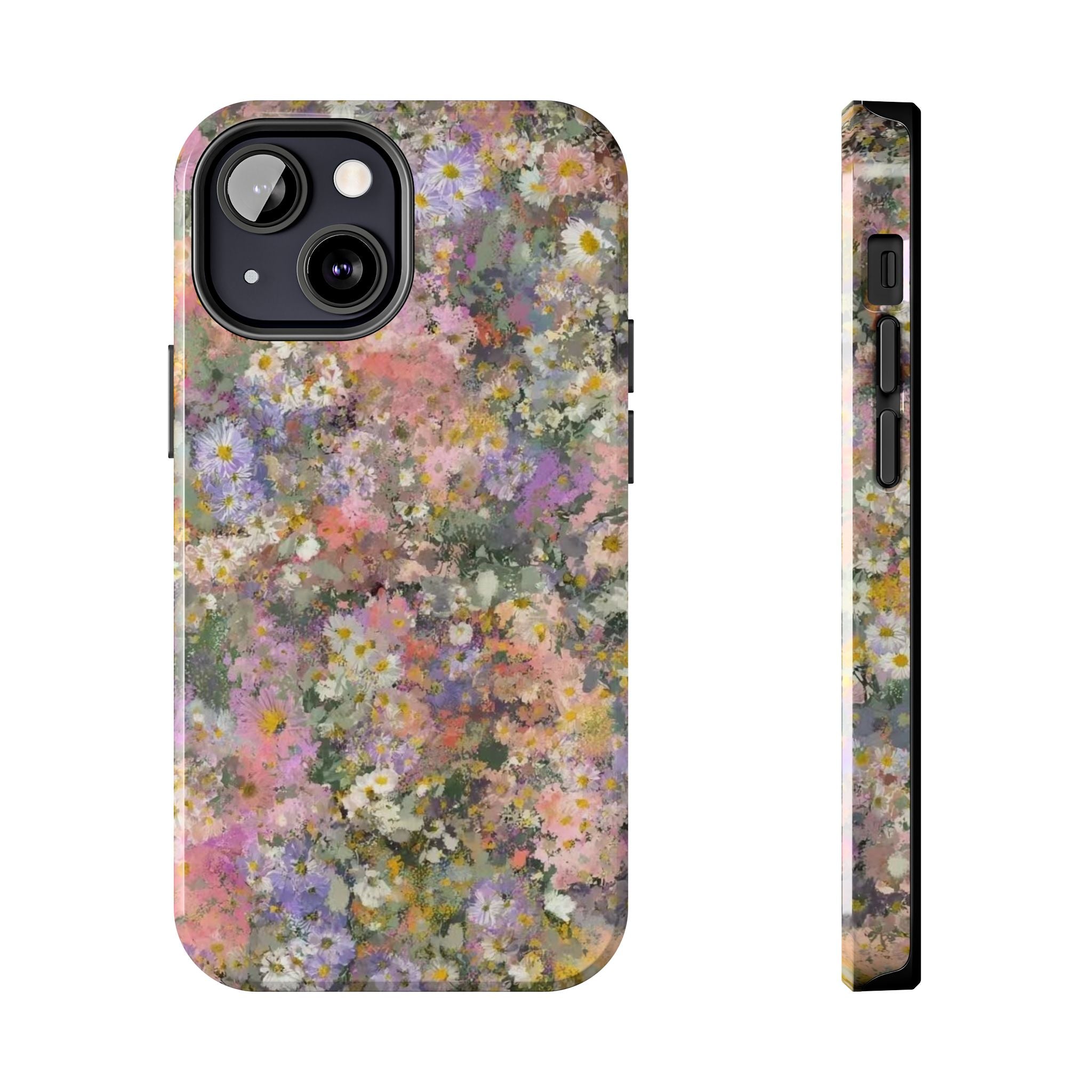 Floral Impression Tough Phone Case — Pastel Meadow Protective Cover