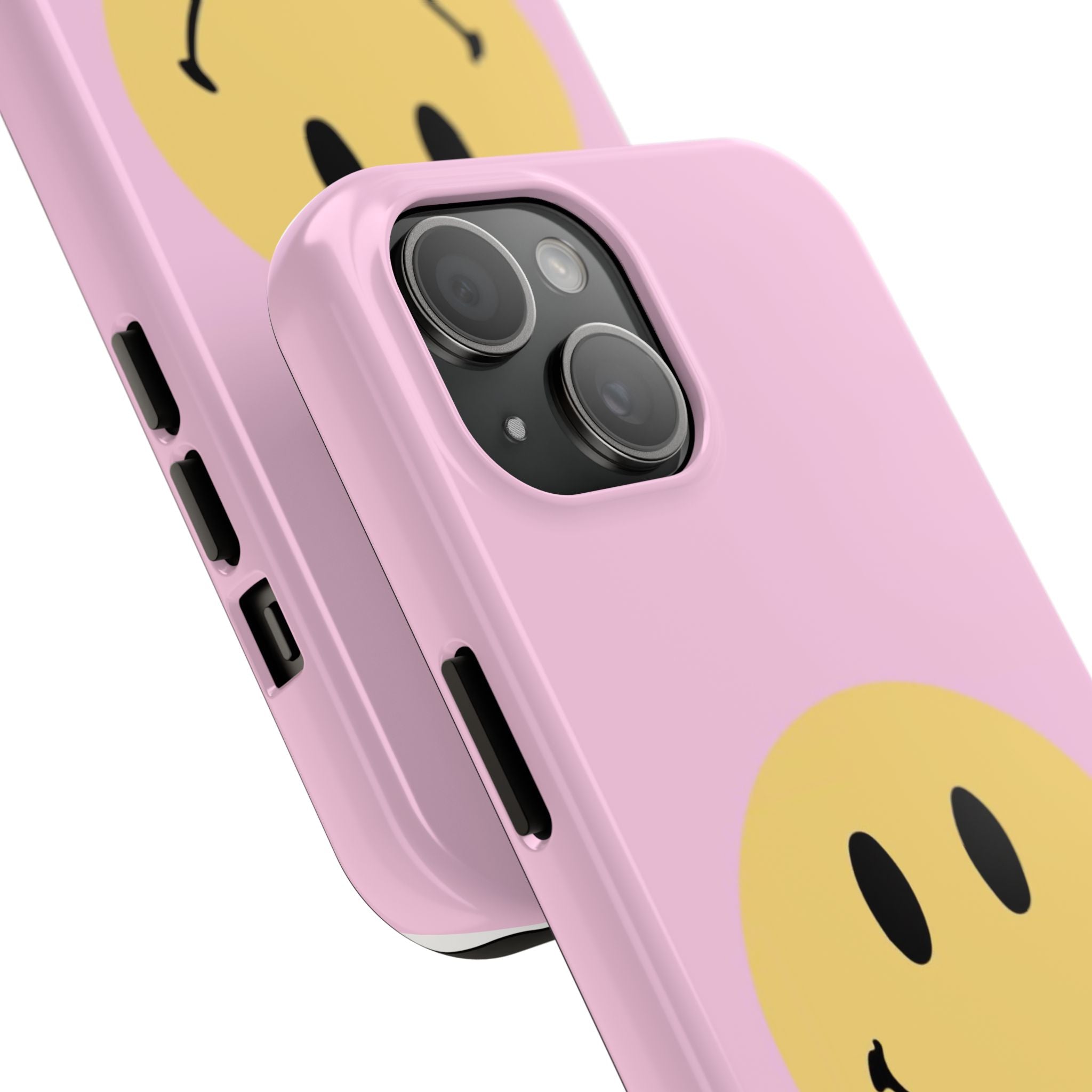 Smiley Pink Tough Phone Case — Cute Retro Happy Face Protective Cover