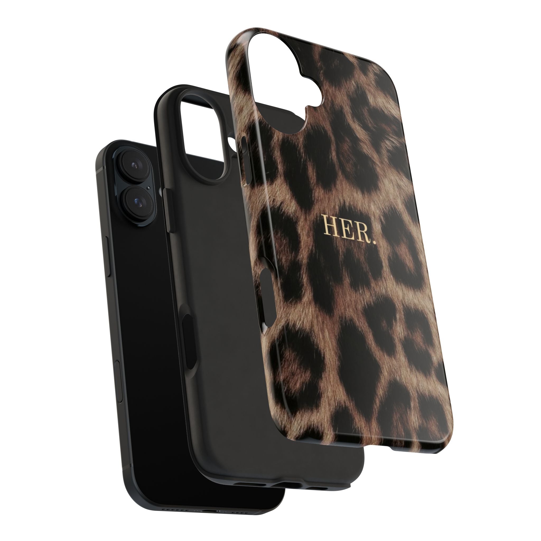 Leopard Print 'HER.' Tough Phone Case — Stylish Protective iPhone Cover