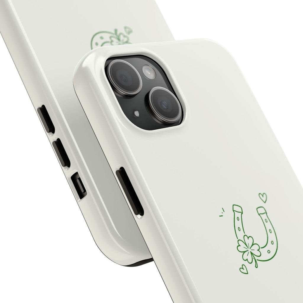 Lucky Clover Horseshoe Tough Phone Case — Minimal St. Patrick’s Day Protection