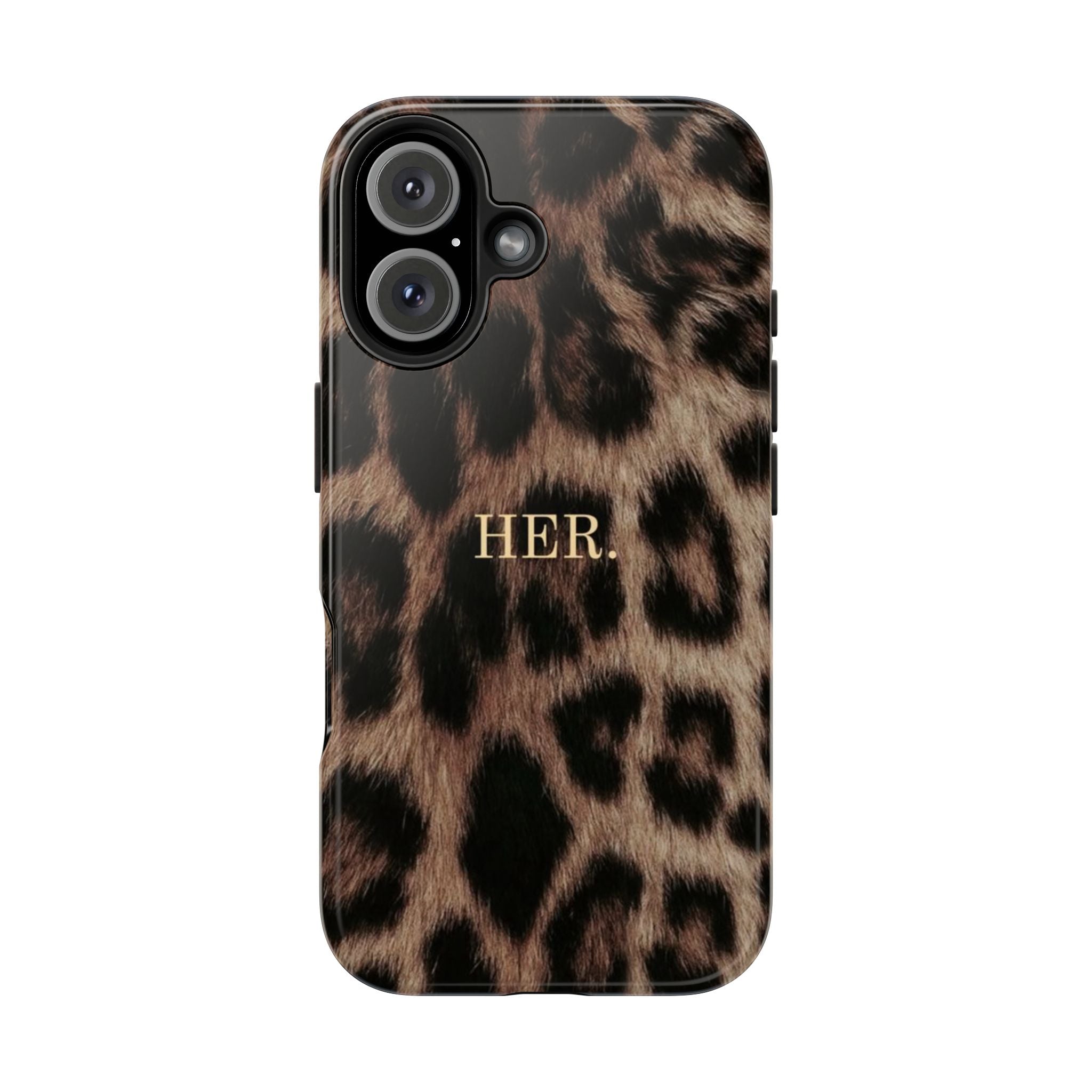 Leopard Print 'HER.' Tough Phone Case — Stylish Protective iPhone Cover
