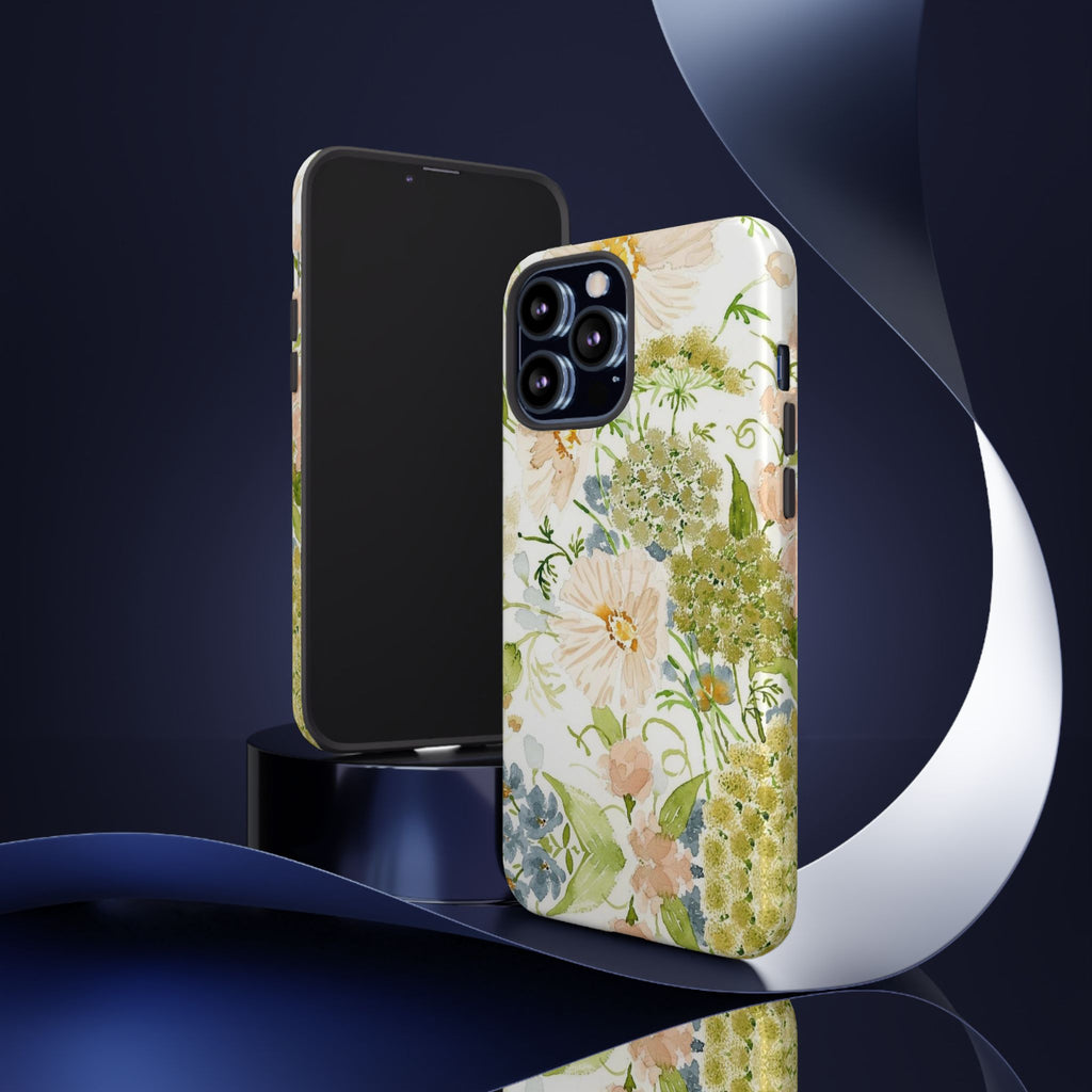 Floral Watercolor Phone Case — Pastel Garden Tough Case