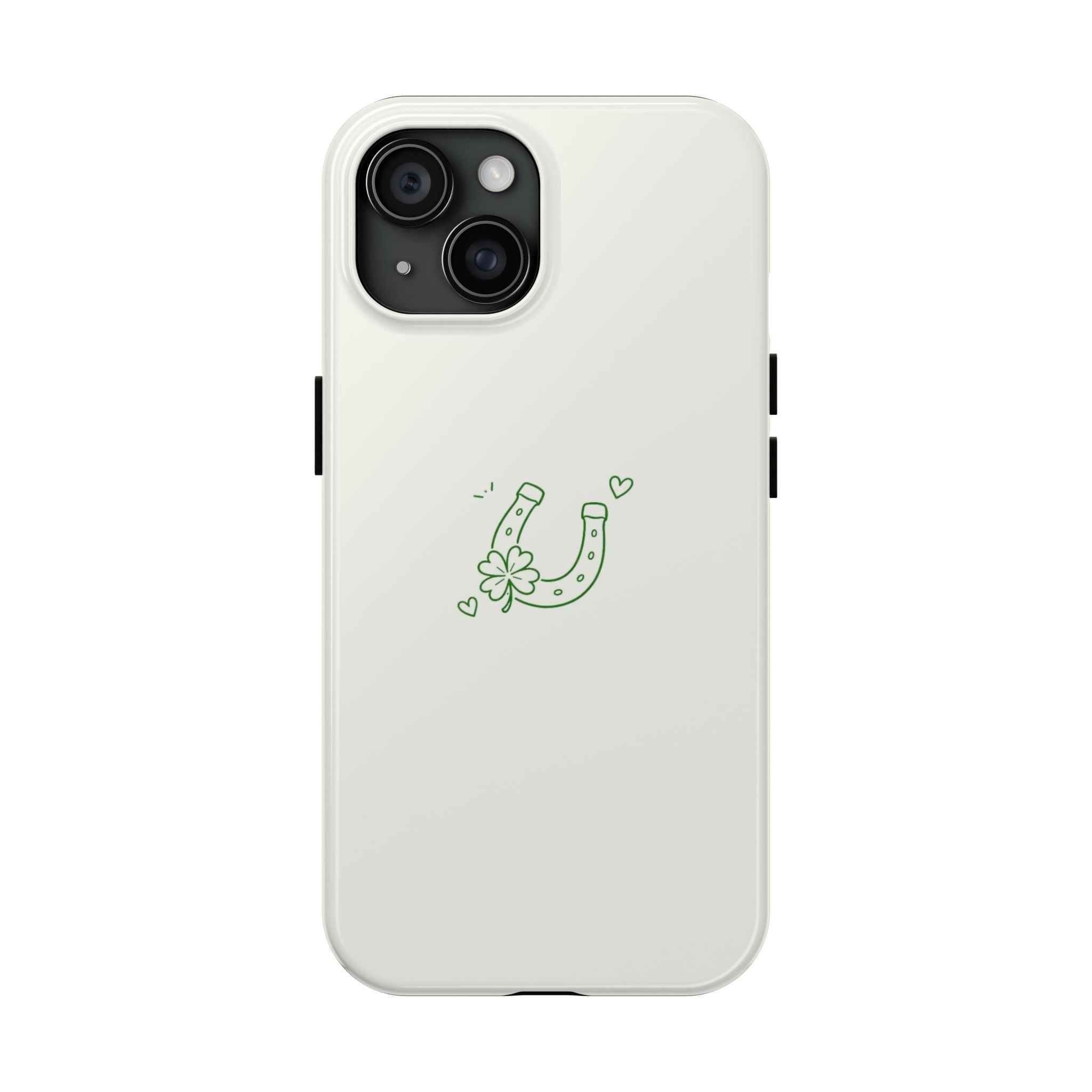 Lucky Clover Horseshoe Tough Phone Case — Minimal St. Patrick’s Day Protection