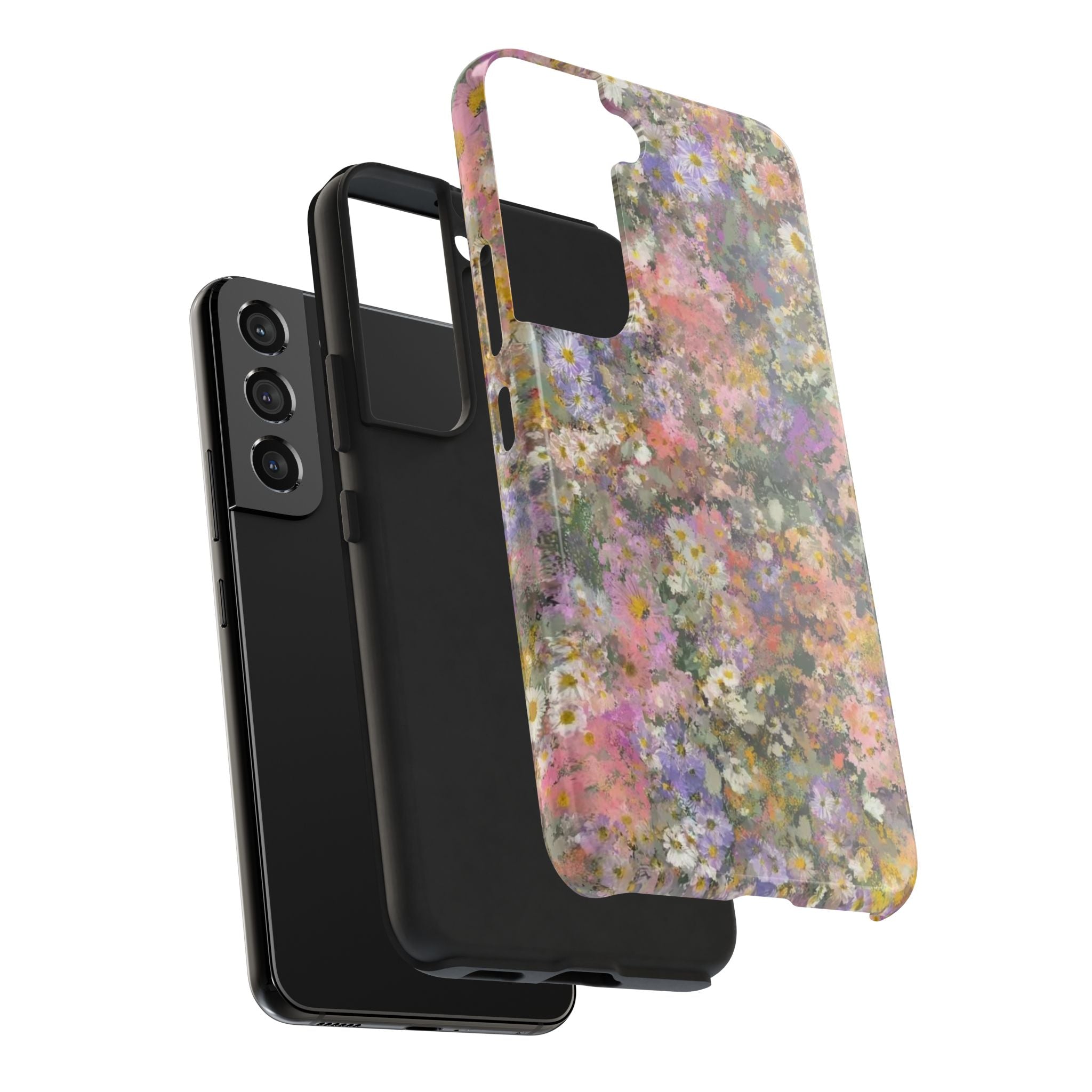 Floral Impression Tough Phone Case — Pastel Meadow Protective Cover