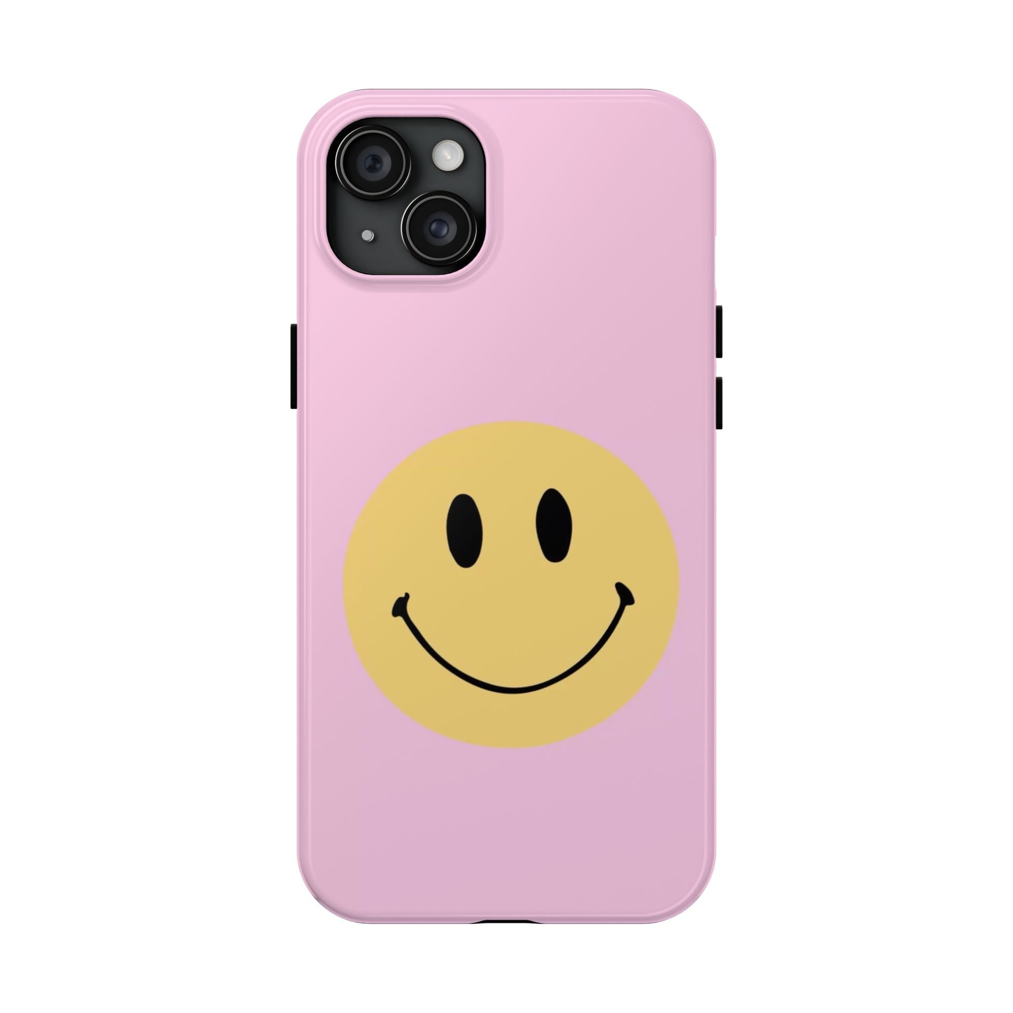Smiley Pink Tough Phone Case — Cute Retro Happy Face Protective Cover