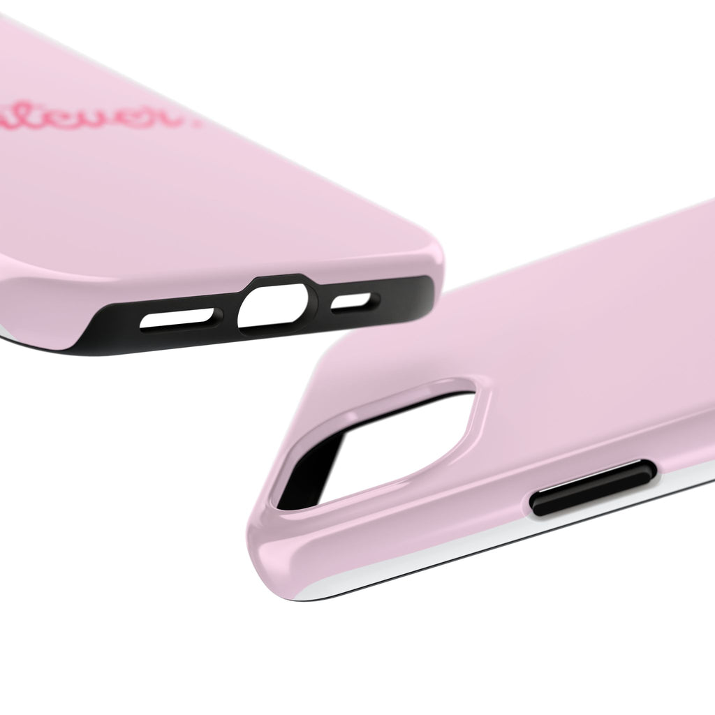 Whatever Pink Tough Phone Case — Protective iPhone Case with Retro Script