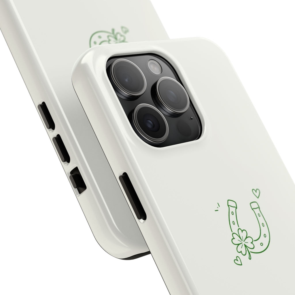Lucky Clover Horseshoe Tough Phone Case — Minimal St. Patrick’s Day Protection