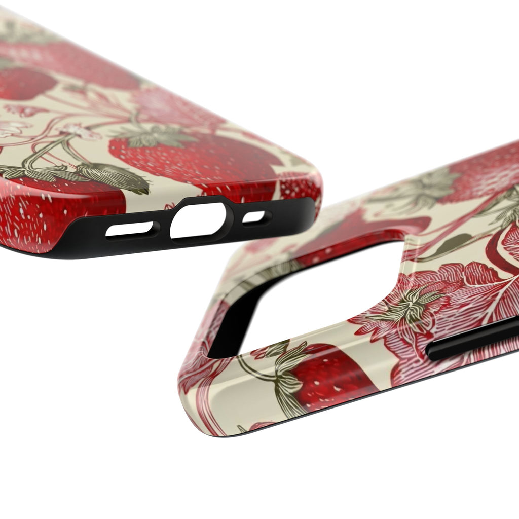 Strawberry Vintage Tough Phone Case — Protective Floral iPhone Cover